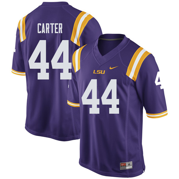 Men #44 Tory Carter LSU Tigers College Football Jerseys Sale-Purple